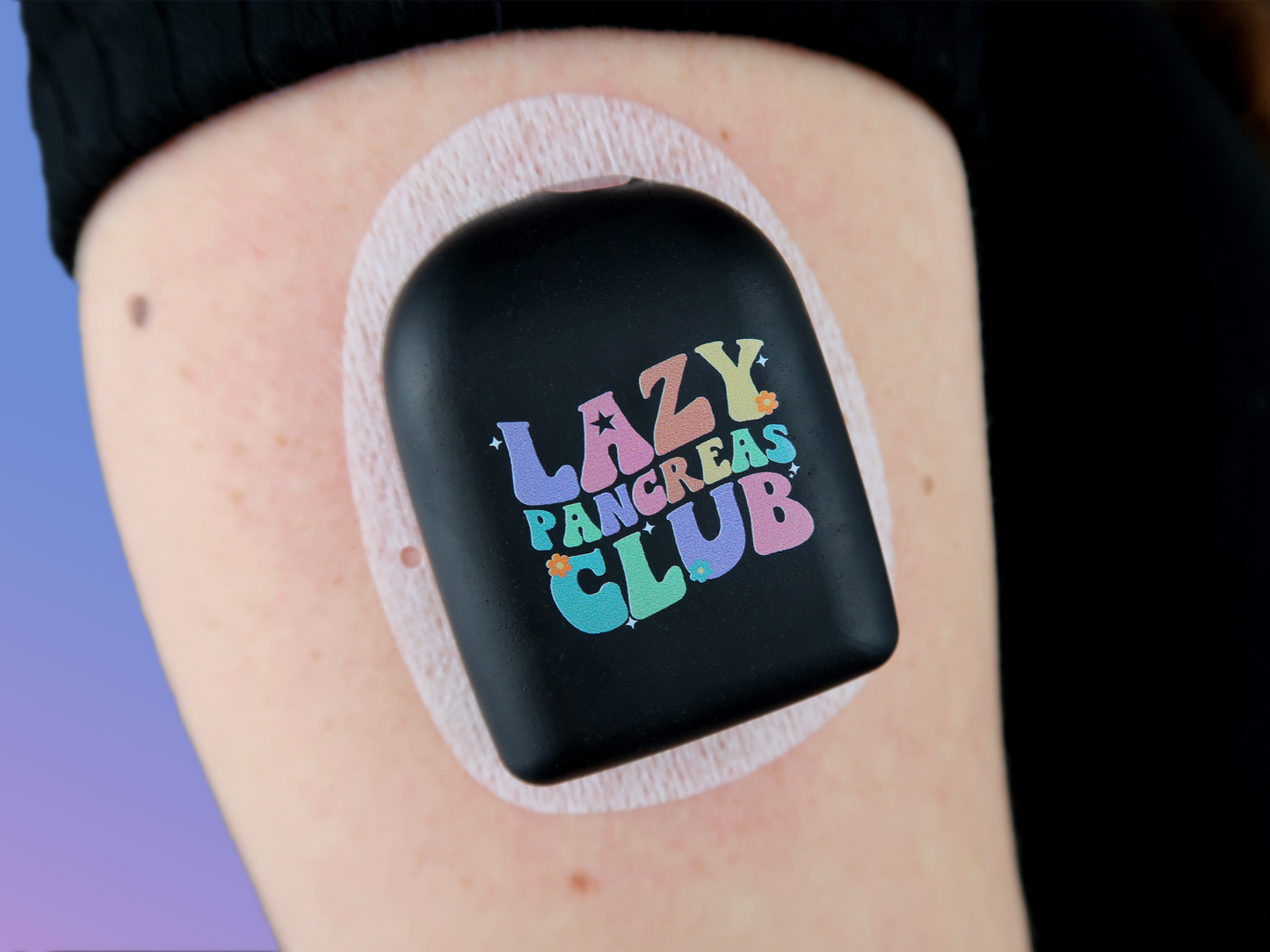 Omnipod Cover - Print - Lazy Pancreas Club - Black